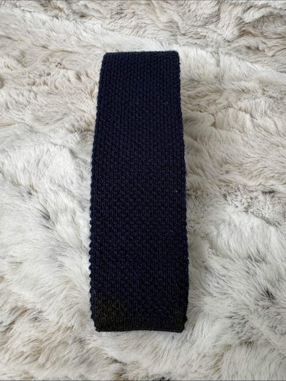 Vintage Navy Blue Knit Tie